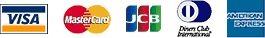 クレジットカード VISA/マスターカード/JCB/ダイナース/アメリカン・エキスプレスの5種類のクレジットカードをご利用いただけます。