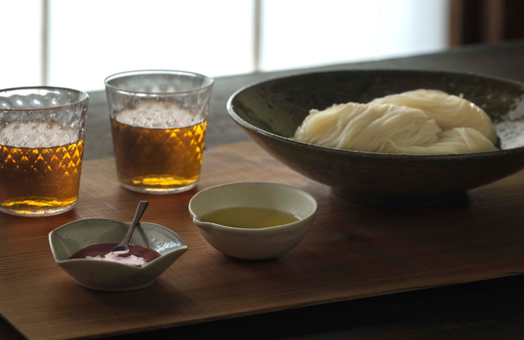 素麺 梅の香と山椒香油