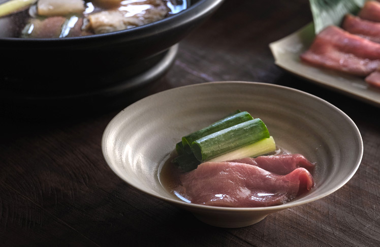 本鮪鍋 九条葱と冬野菜