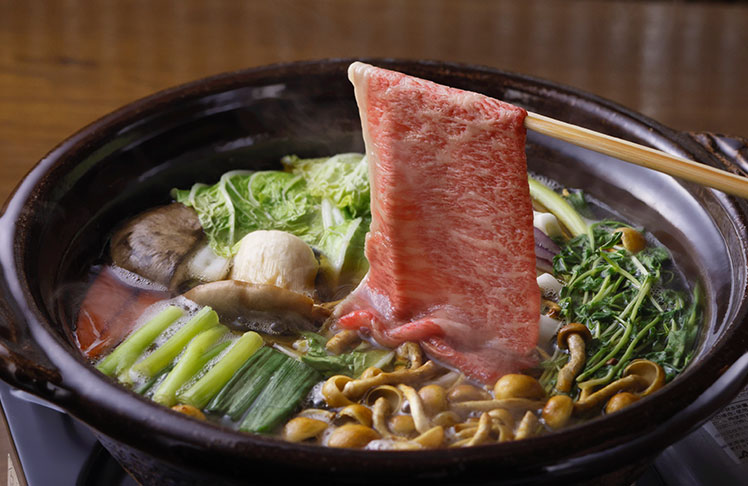 京都牛サーロインの野菜鍋