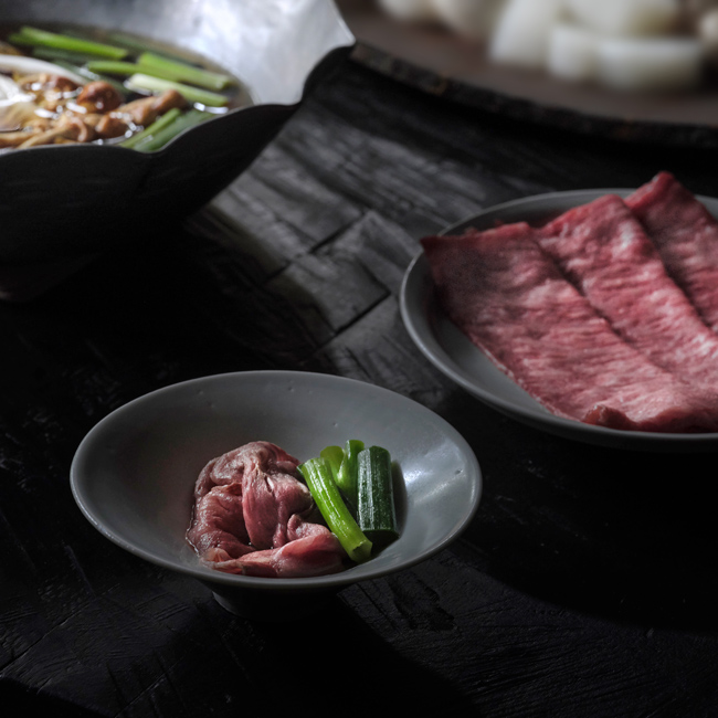 京都牛サーロインの野菜鍋