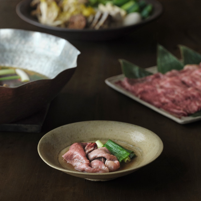 京の牛鍋　九条葱と冬野菜