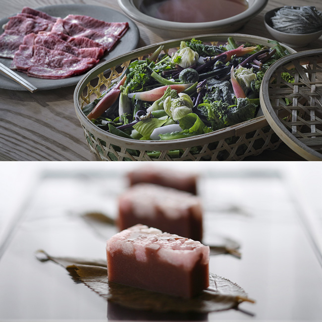 春のにがみ鍋・季節の羊羹　夜さくらセット